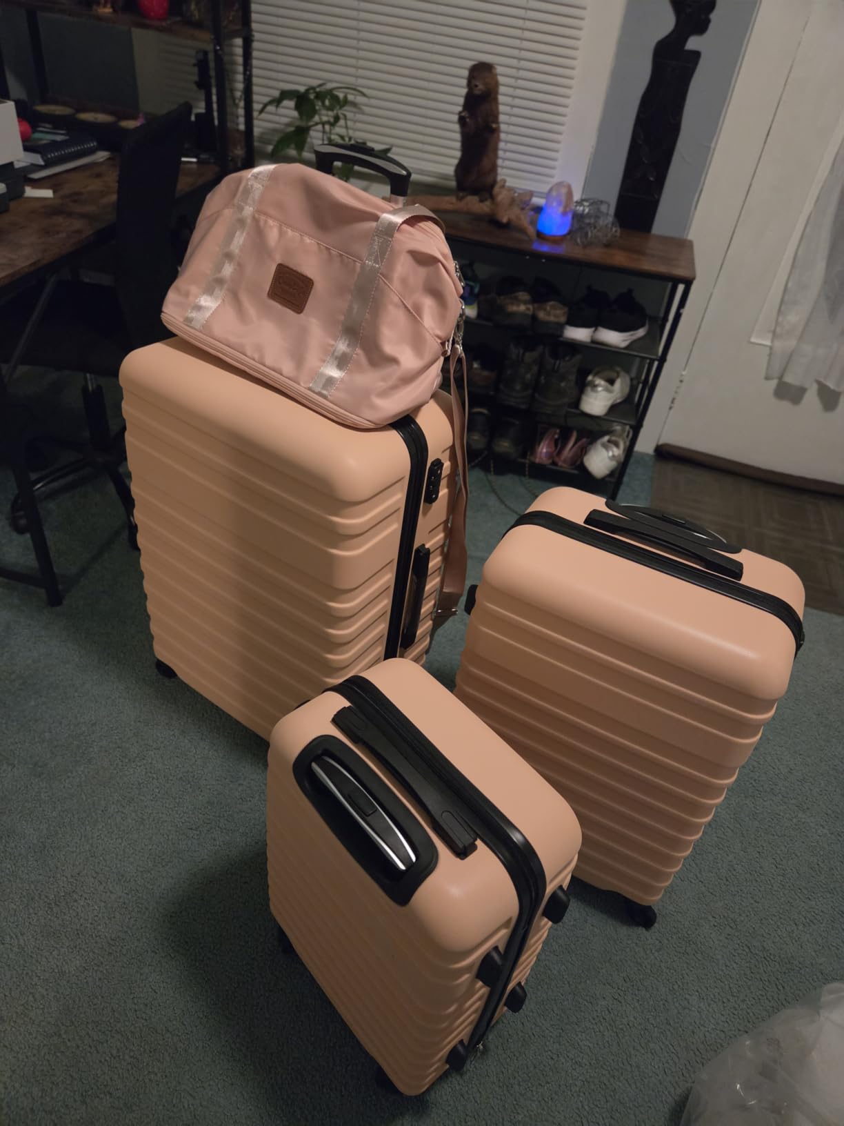 Coolife Luggage Set Hardside Suitcase,5 piece,White(DB/TB/20/24/28) customer photo 2