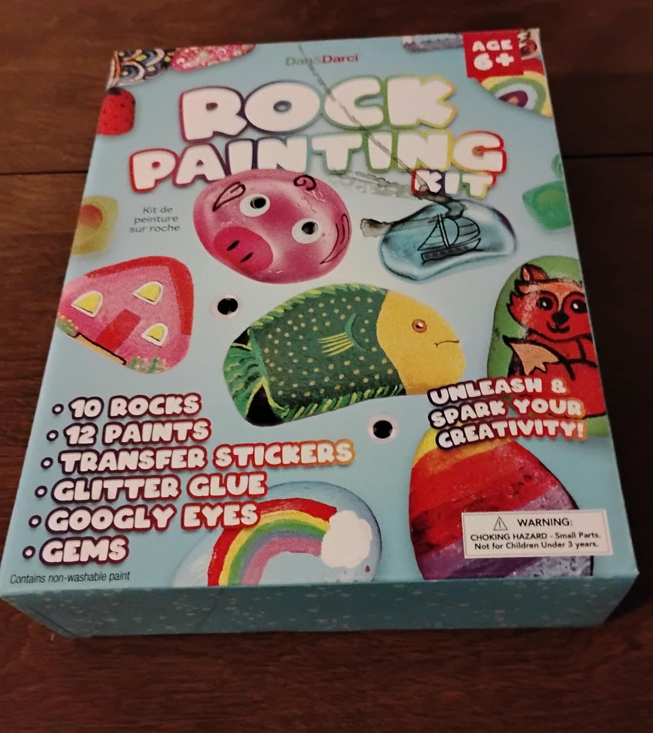 Dan&Darci Kids Rock Painting Kit - Glow in The Dark - Gifts Arts & Crafts for Boys and Girls Ages 6-12 - Craft Activities Kits - Creative Art Toys for 6, 7, 8, 9, 10, 11 & 12 Year Old Kid customer photo 1