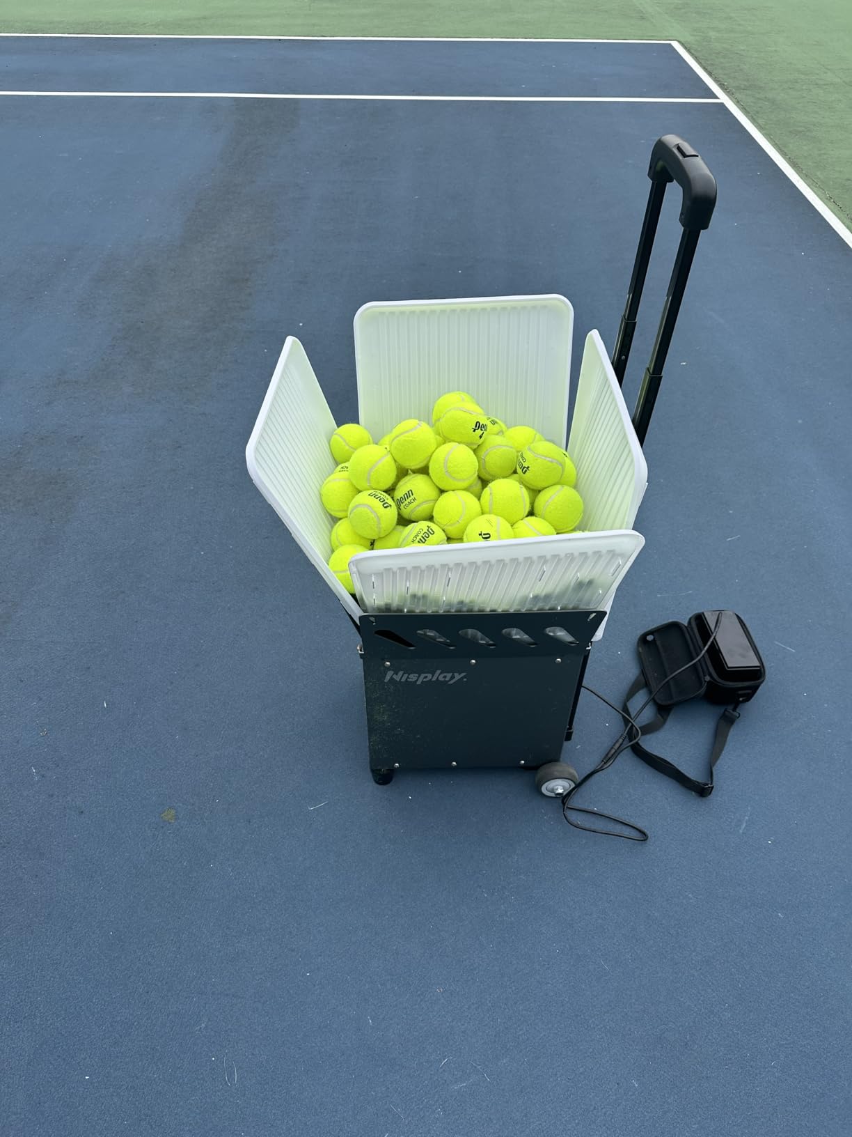 Portable Tennis Ball Machine (26lbs) - Dual Motor for TopSpin and Backspin, 80+ Balls, Max 68MPH, 4+ Hours Play with External Lithium Battery customer photo 2