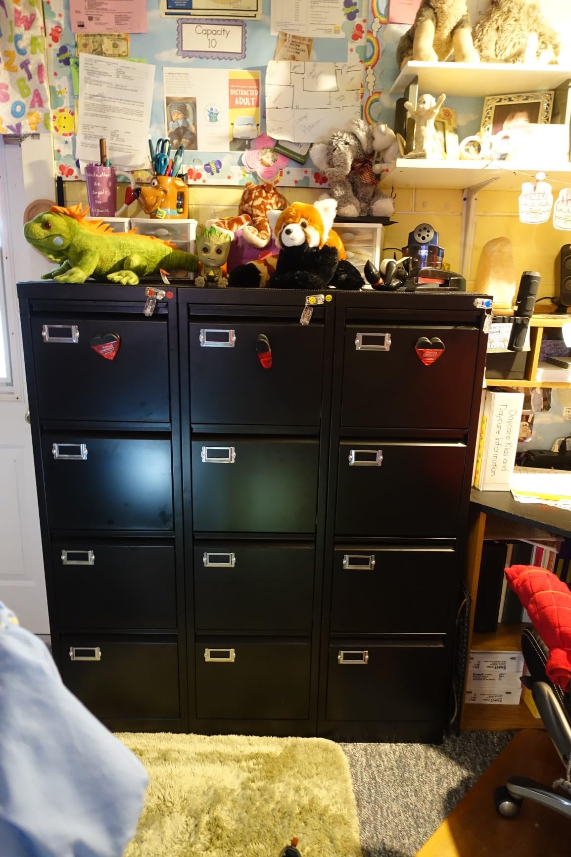 PEUKC 3-Drawer File Cabinet with Lock, 16.3