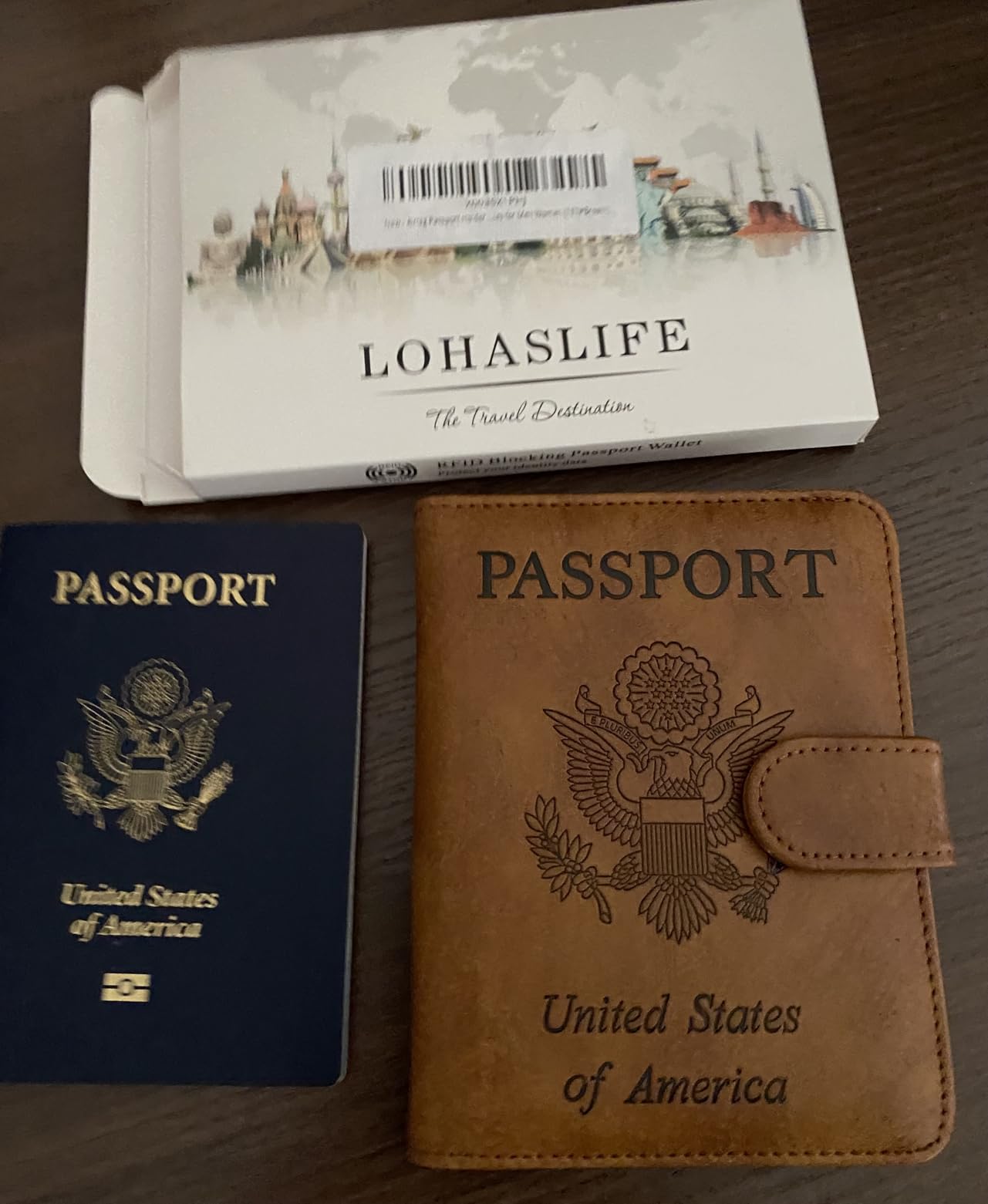 LOHASLIFE Airtag Passport Holder for Travel, Rfid Passport Cover Wallet customer photo 1