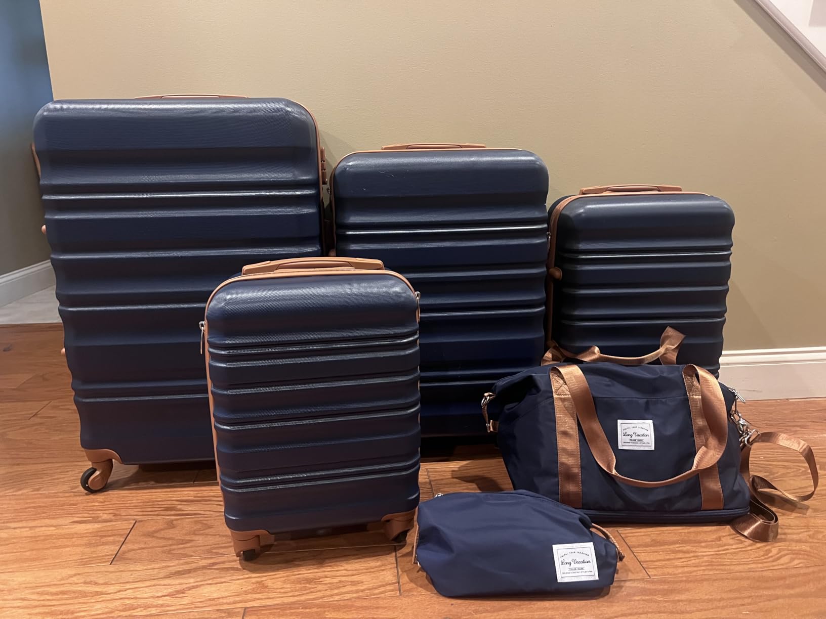 LONG VACATION Luggage Sets, 3 Piece, 20 Inch Carry On Hardshell Suitcase customer photo 2