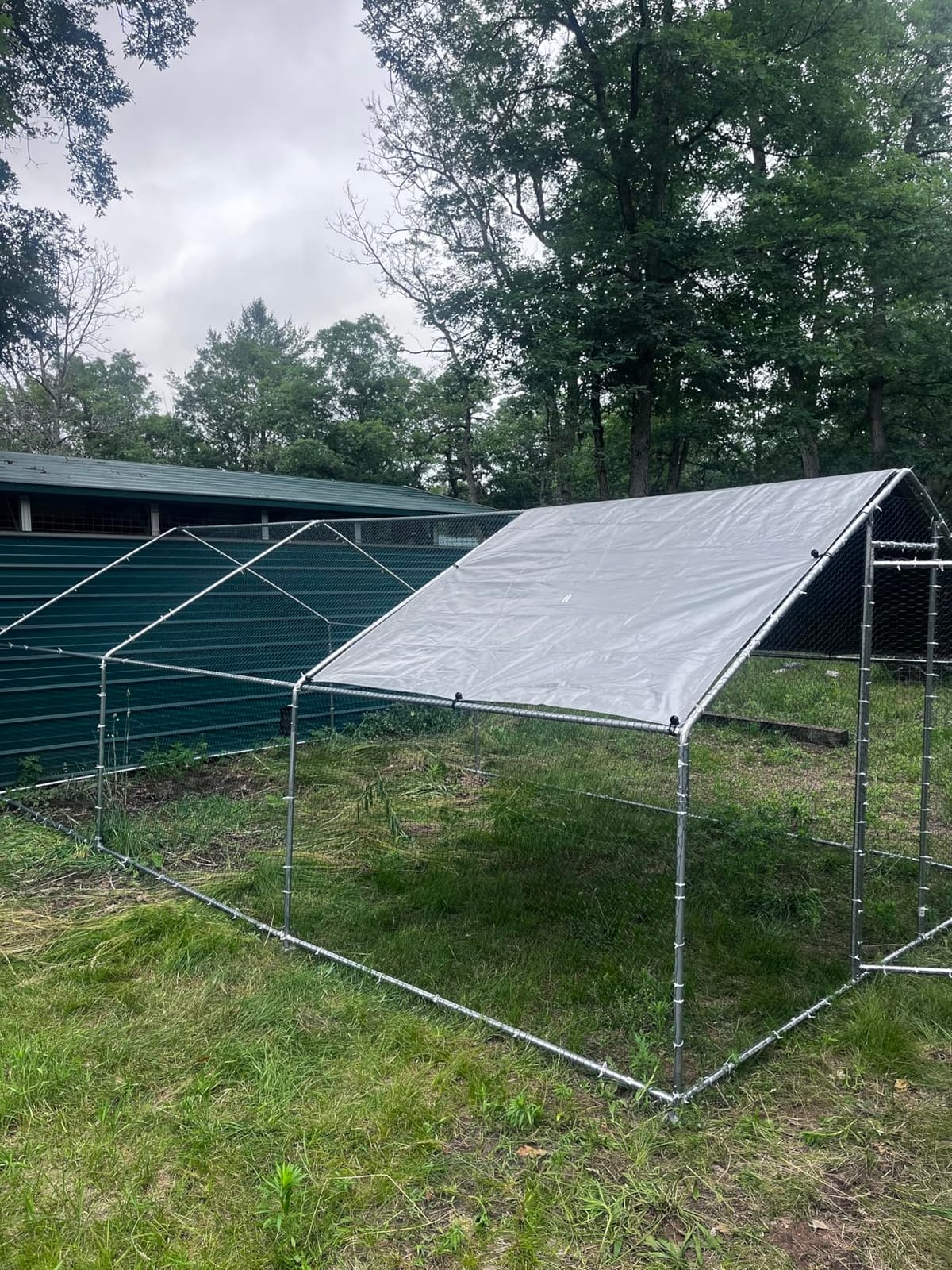 Large Chicken Coop Metal Chicken Runs for Yard with Cover Outdoor Pet Pens Poultry Cage Duck Rabbit House Backyard Use customer photo 1