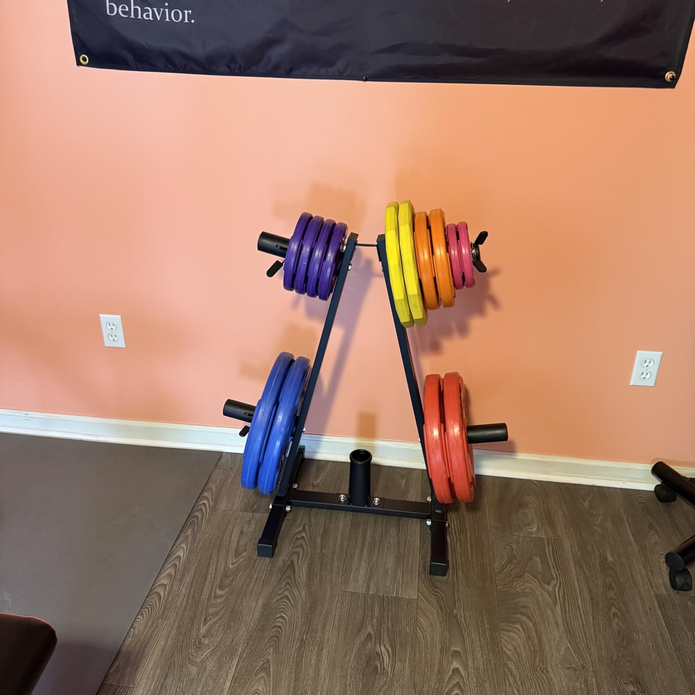 Weight Plate Rack, Bongkim Weight Tree and Weight Rack for Plates, Weight Holder for 2 inch Olympic Weight Plate, Weight Plate Storage for Home Gym customer photo 2