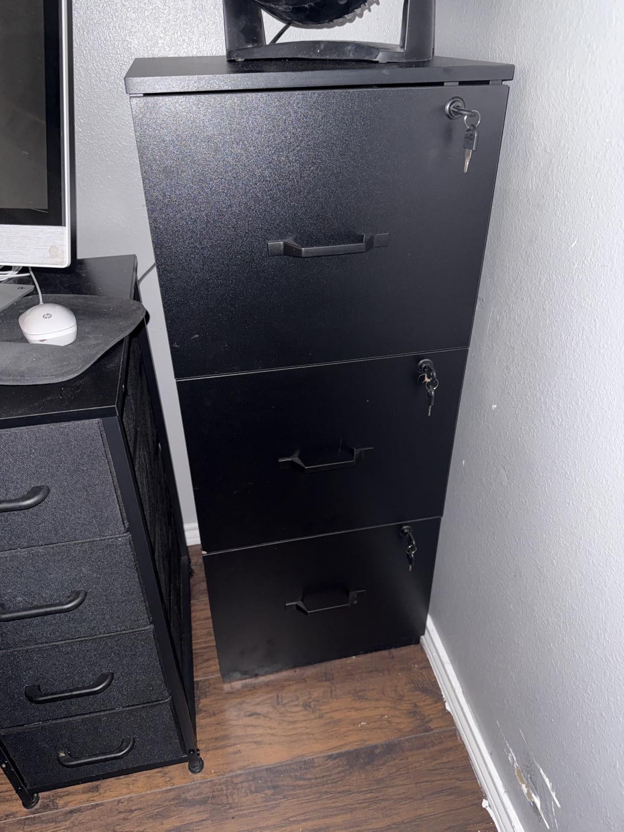 VASAGLE 3 Drawer File Cabinet with Locks, for A4, Letter Sized Documents customer photo 2