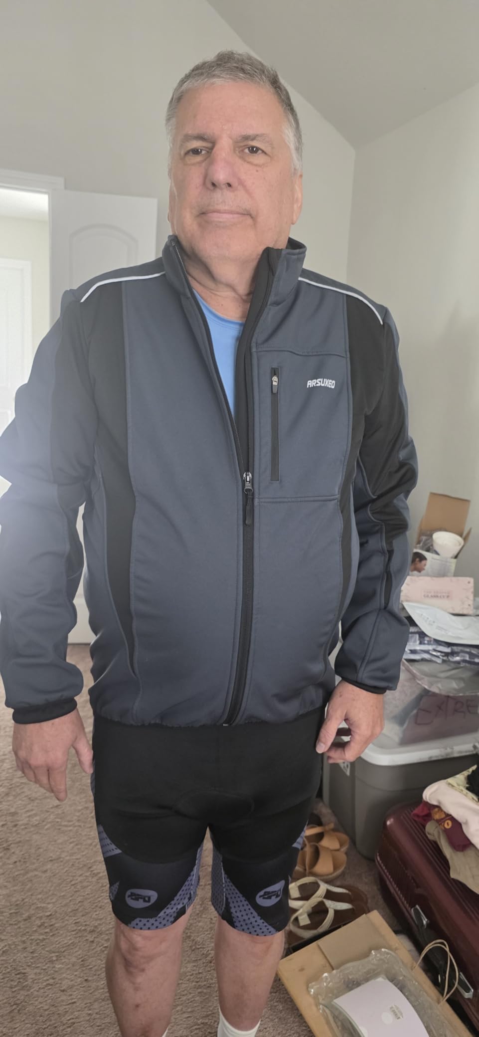 ARSUXEO Winter Warm UP Thermal Softshell Cycling Jacket Windproof Waterproof 15-k customer photo 1