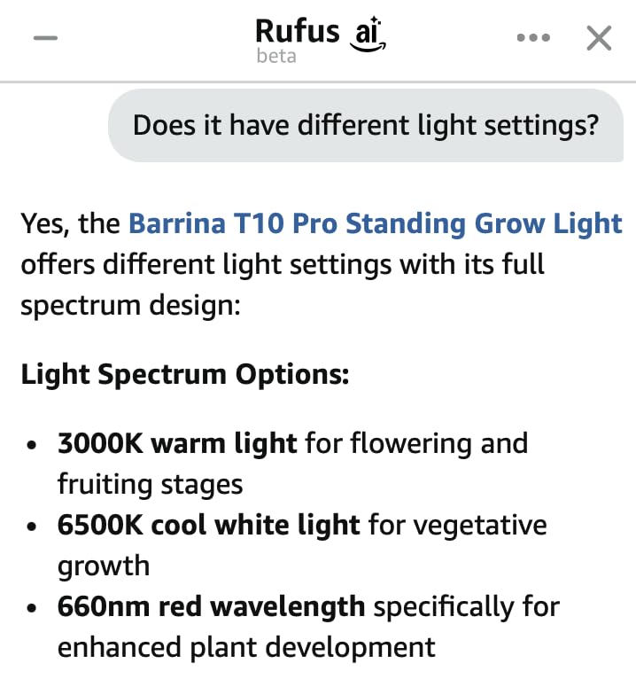 Barrina T10 Pro Vertical Grow Light, 42W, Full Spectrum, 4FT to 5.6FT customer photo 1