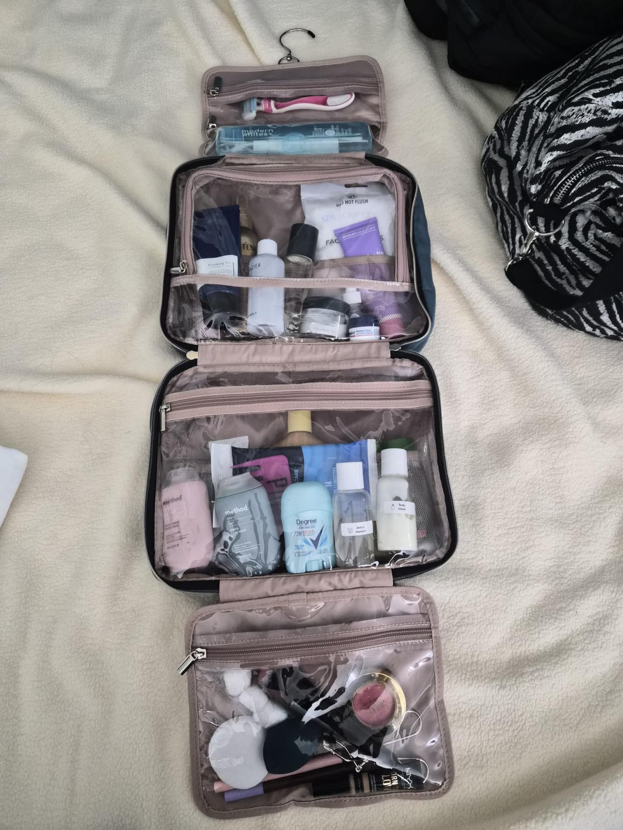 NISHEL Travel Toiletry Bag for women, Portable Hanging makeup Organizer customer photo 2