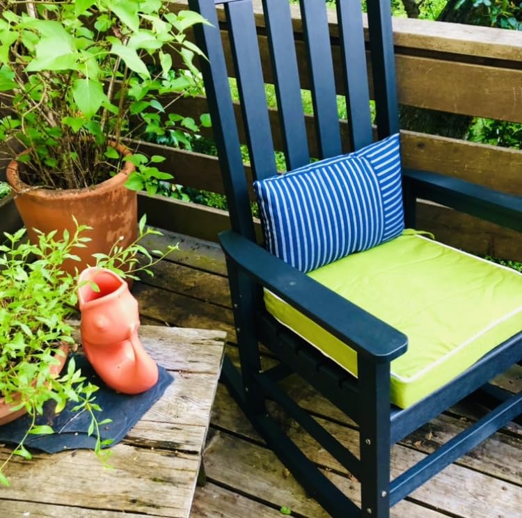 Psilvam Oversized Outdoor Rocking Chair, HDPE Porch Rocker (Dark Brown) customer photo 1