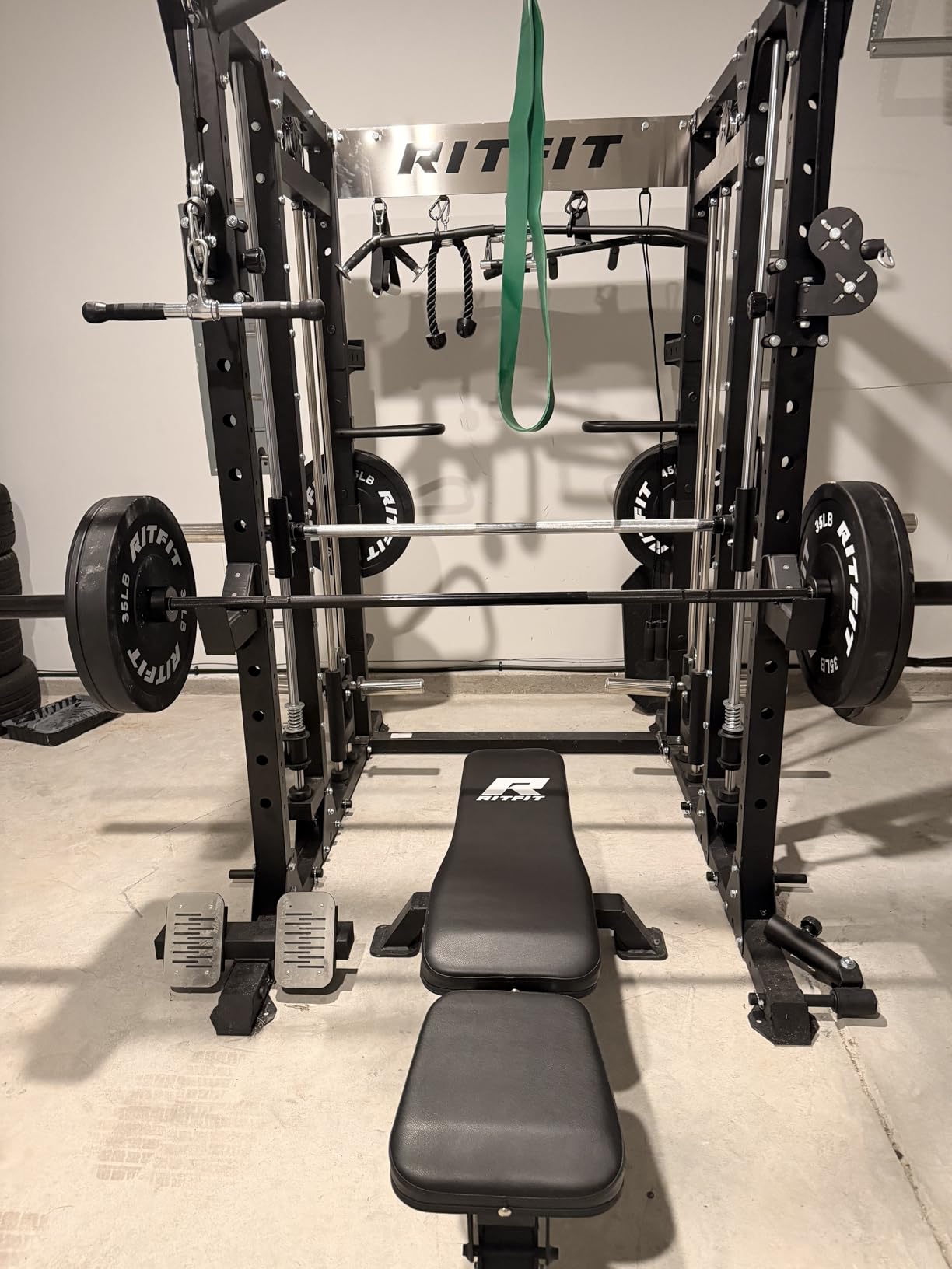 HANDBODE 7 ft Olympic Barbell, 45 lb Weight Bar, 2-Inch Sleeves customer photo 2
