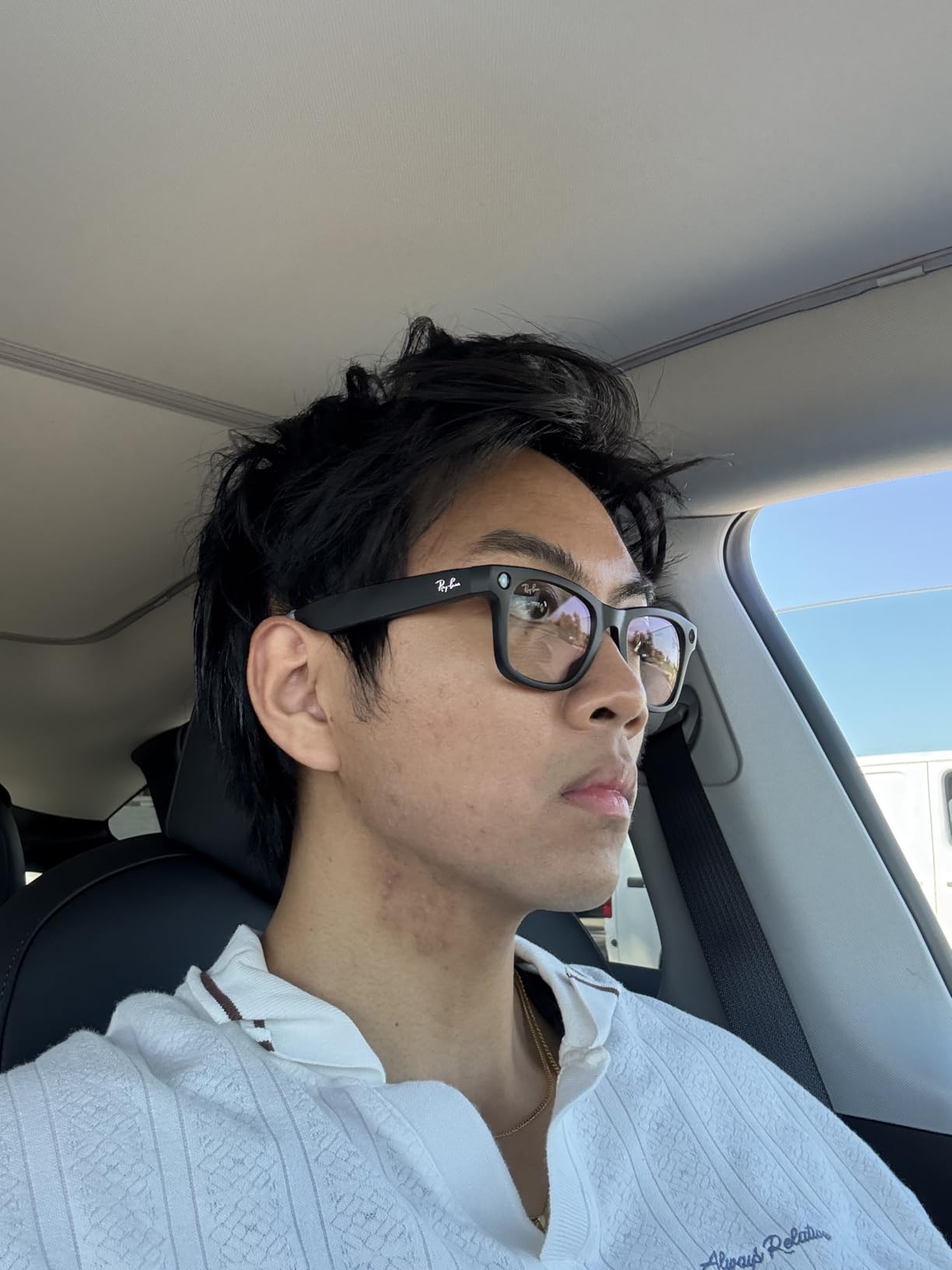 Ray-Ban Meta (Gen 1), Wayfarer, Matte Black | Smart AI Glasses for Men, Women — 12 MP Ultra-Wide Camera, Open-Ear Audio, Video Recording, Bluetooth — Transitions® Graphite Green Lenses — Sunglasses customer photo 1