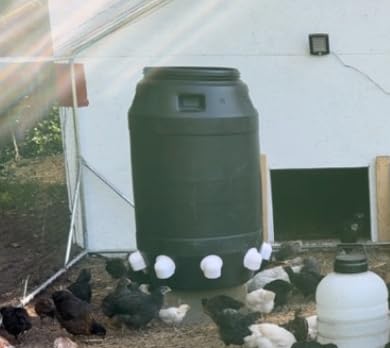 Chicken Feeders No Waste, DIY Automatic Poultry Feeder - 8 Ports Red customer photo 1
