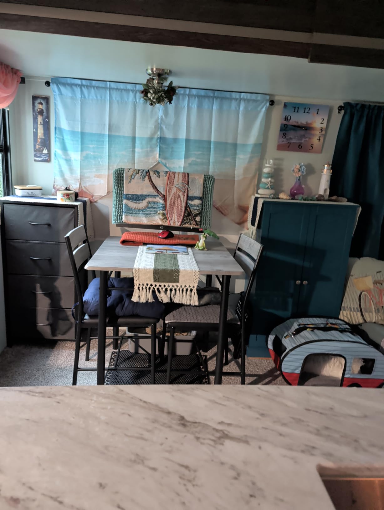 IRONCK Dining Table Set for 2, Gray customer photo 2