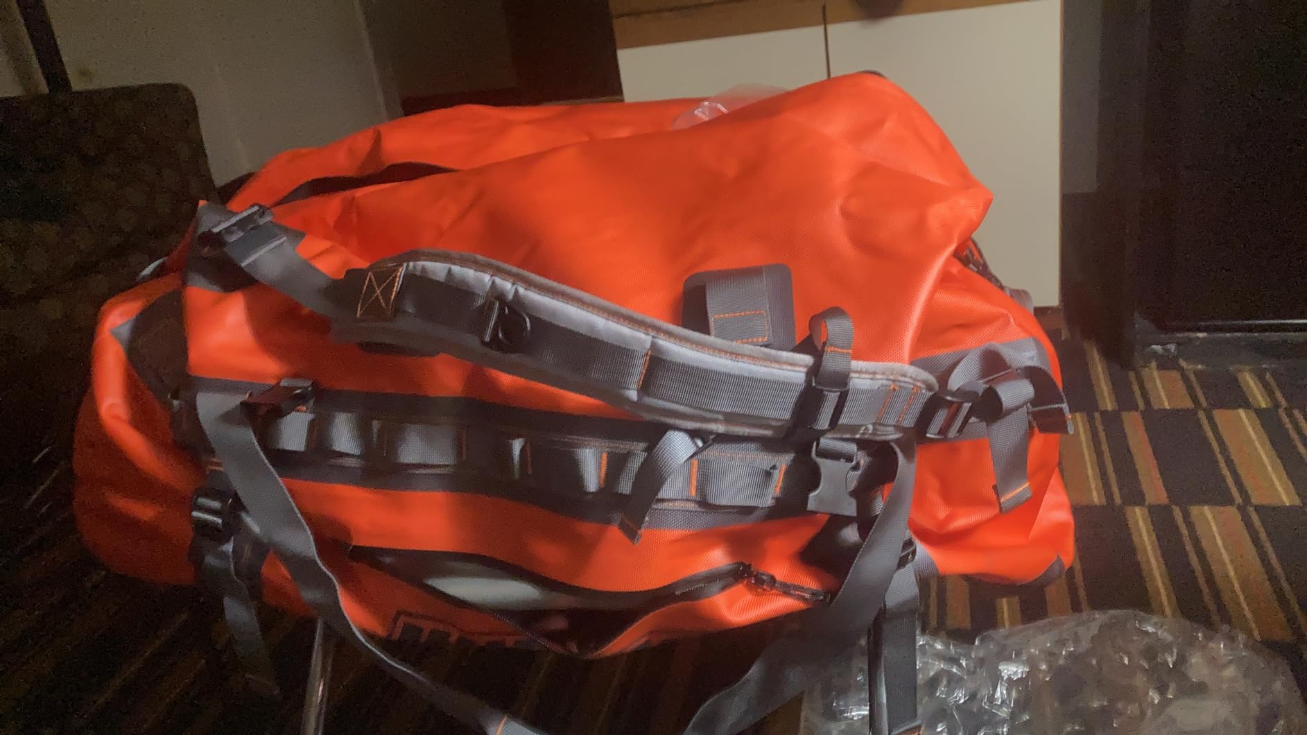 UNPLUG Ultimate Adventure | 1680D Heavy Duty Waterproof Bag | Large Travel Bag which can be Used for Camping, Motorcycling, Boating, or Hunting| 65L Adventure Orange customer photo 2