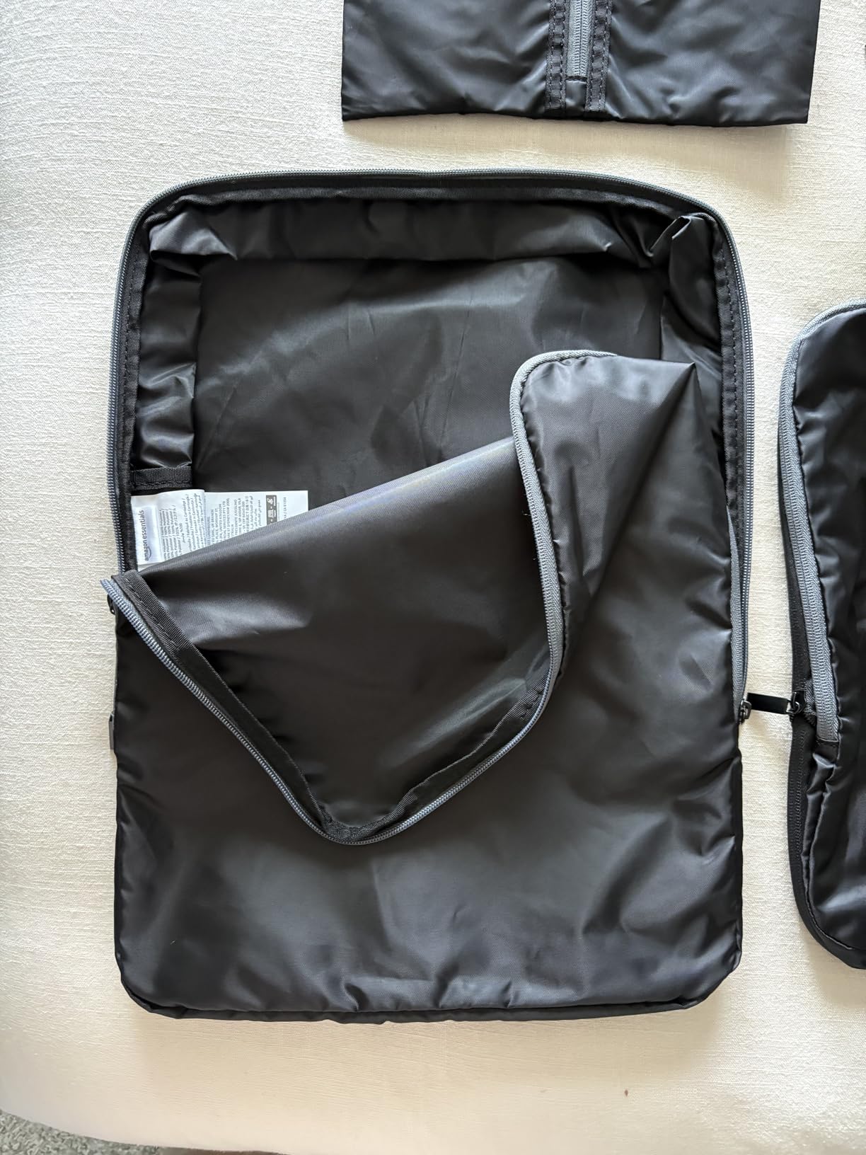 Amazon Essentials Ultralight Compression Packing Cubes, Recycled Fabric, 2 Zippers, 6-Pack, Black, for Suitcases or Backpacks customer photo 2