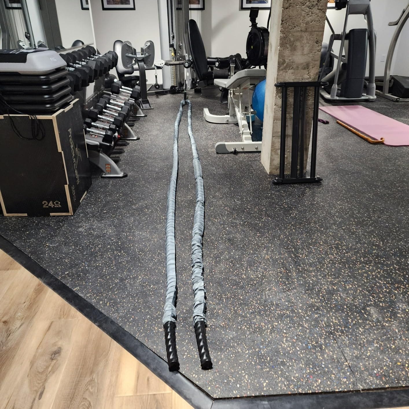 Battle Ropes Black Workout Rope 1 inch Battle Ropes for Home Gym 30ft Exercise Ropes for Working Out Heavy Ropes for Exercise Training Weighted Rope Weighted Workout Rope Battle Rope customer photo 2