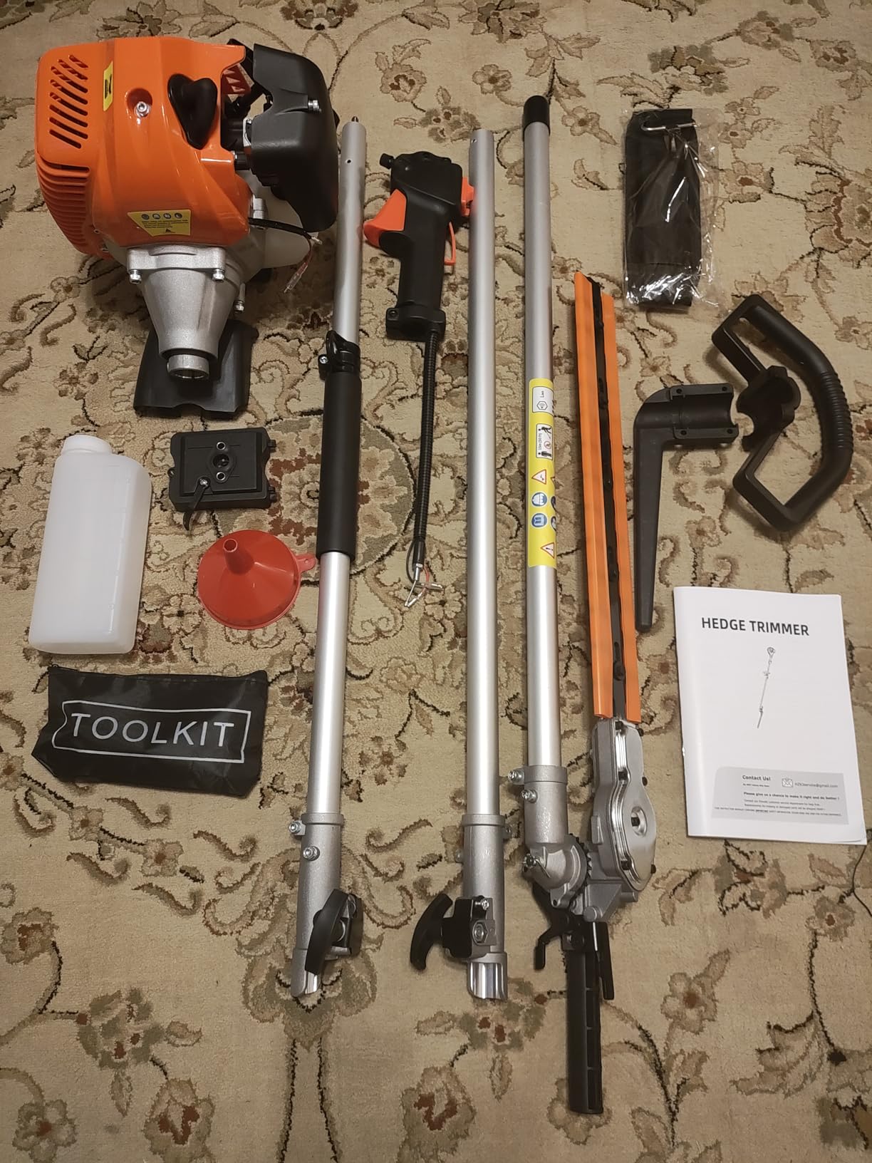 Gas Hedge Trimmer, 2 Cycle 48cc Gas Powered Hedge Trimmer Brush Cutter,Pole Saw with Extension Pole Garden Trimming Tools for Tree Trimming and Branch Cutting customer photo 2