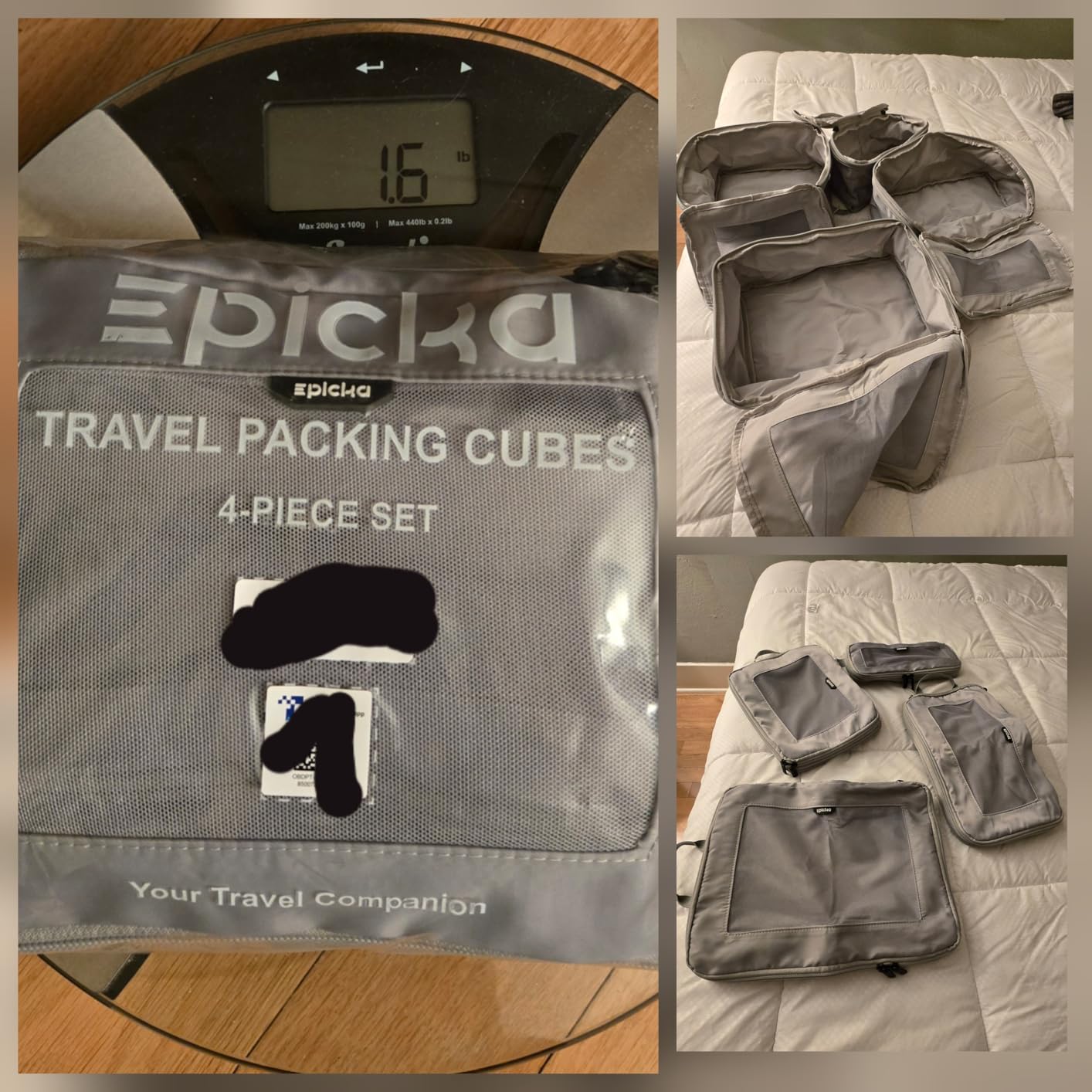 EPICKA TripCozy Compression Packing Cubes, 4 Set, Dark Grey customer photo 2