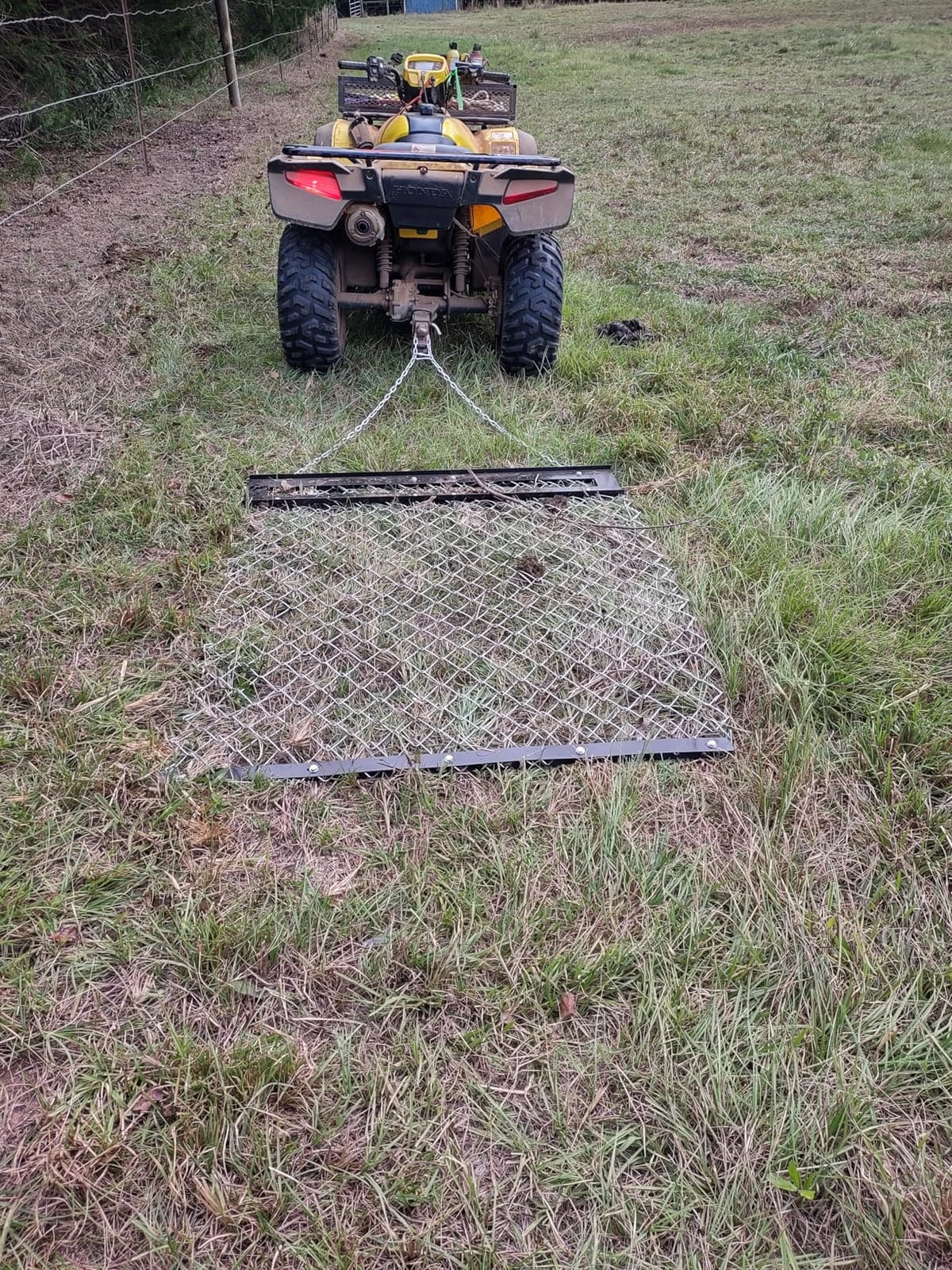 STIRLINGEAR 4'x5' Pre-Assembled Drag Harrow for ATV/UTV – Heavy Duty Rust-Resistant Mesh Harrow for Gravel Driveway, Lawn, Field & Soil Leveling – Steel Tow Behind Ground Leveler (Patent Pending) customer photo 1