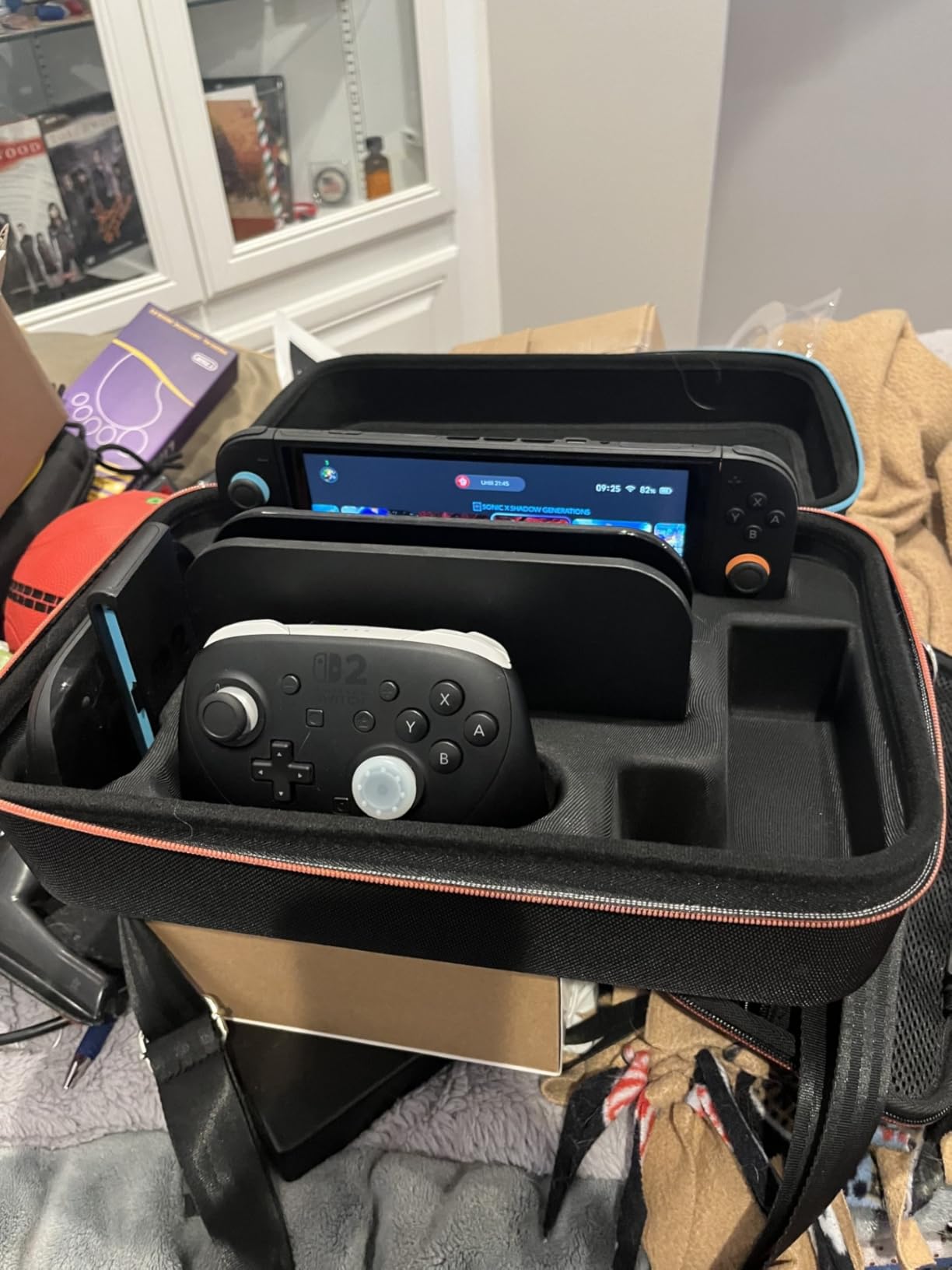 ivoler Carrying Storage All in One Case for Nintendo Switch 2 (2025),Portable Travel All Protective Hard Messenger Bag Soft Lining 20 Games for Switch 2 Console Pro Controller Accessories Black customer photo 1