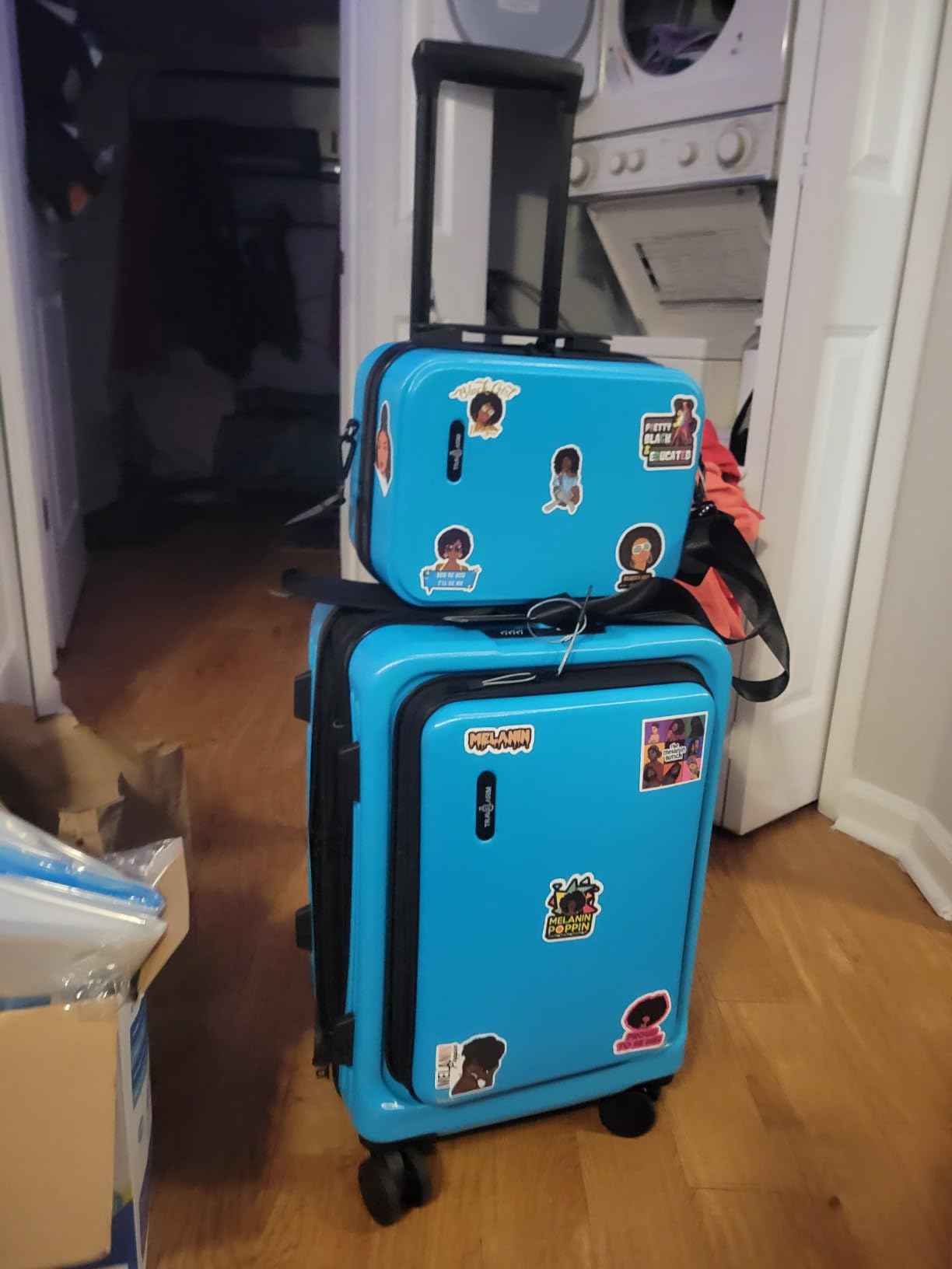 TRAVELARIM 24 Inch Checked Luggage with Spinner Wheels, Medium Suitcase customer photo 2