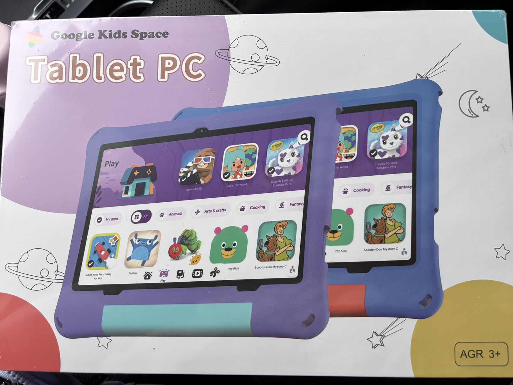 JIKOCXN Kids Tablet, Android 16 Tablet for Kids 10 inch Octa-Core with Case, 24GB RAM 64GB ROM 1TB TF Card Expandable for Toddler Children, Parental Control, Dual Camera, BT5.0, WiFi, Gift (Purple) customer photo 2