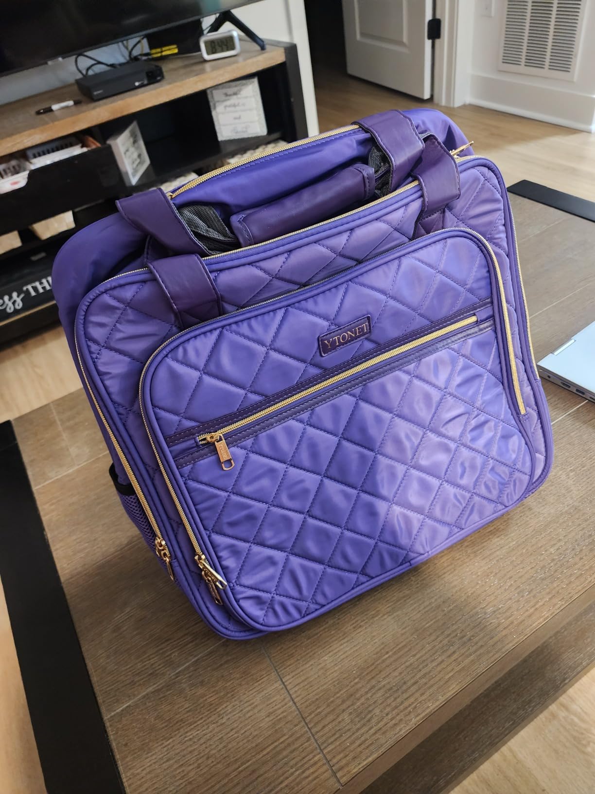 Ytonet Rolling Laptop Bag, 17.3 In Rolling Briefcase for Men Women with Accordion File Pockets, Anti Theft Laptop Bag with Wheels, Professional Roller Underseat Bag for Travel Work Teacher, Black customer photo 2