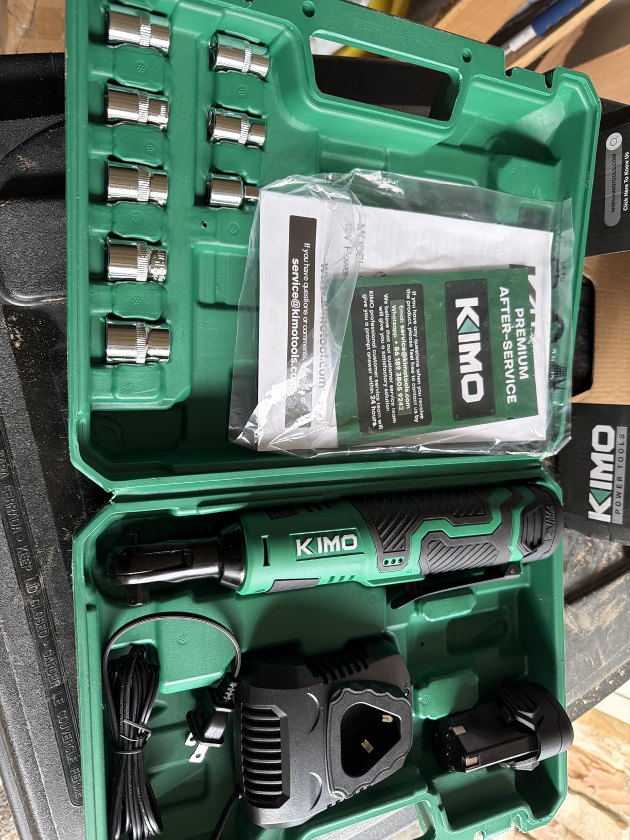 KIMO Cordless Power Ratchet Wrenches, 89Ft-lb 400RPM Electric Ratchet, LED customer photo 2