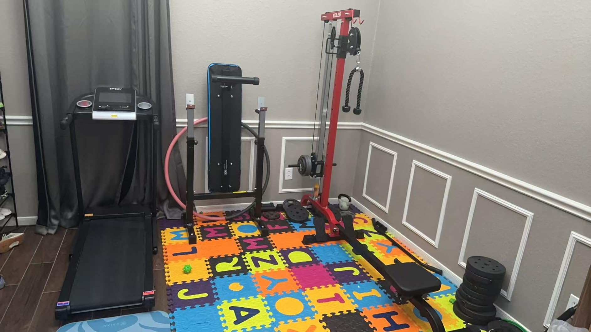 YOLEO 2-in-1 Cable Machine, LAT Pulldown & Rowing Machine for Home Gym customer photo 1