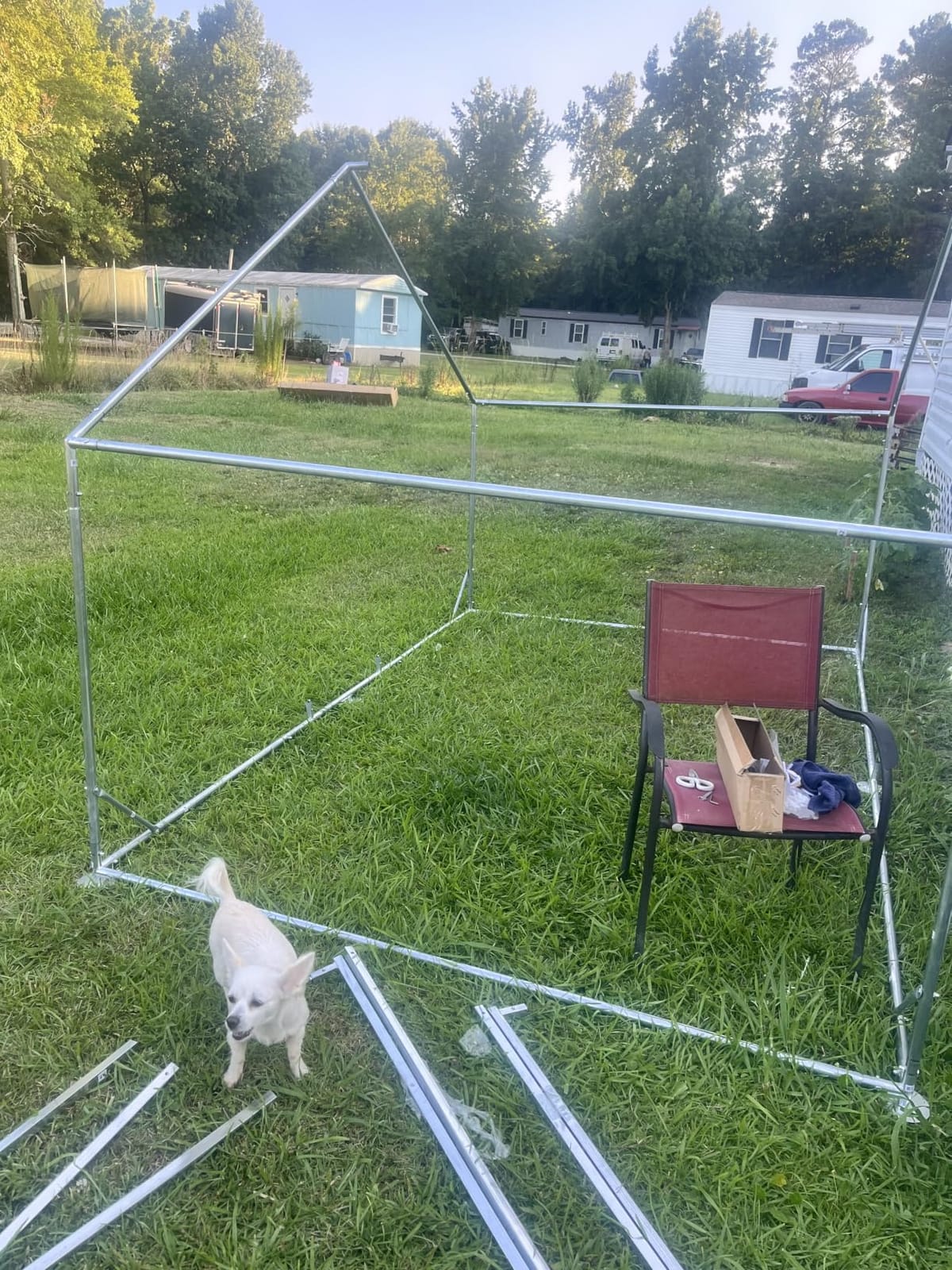 Large Walk-in Chicken Coop with Chicken Run, Galvanized Poultry Enclosure with Waterproof Anti-UV Cover and Security Lock, Ideal for Rabbit, Duck, Backyard and Farm Yard，9.8'x 6.6'x 6.6' customer photo 1