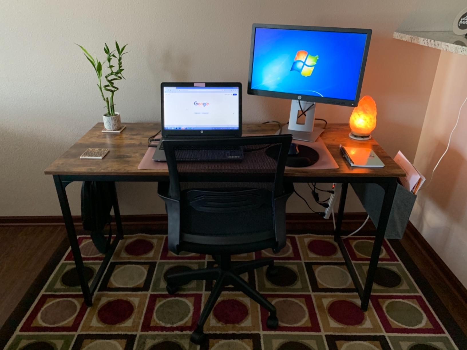 CubiCubi Electric Height Adjustable Standing Desk 48x24 Inch, Light Walnut customer photo 1