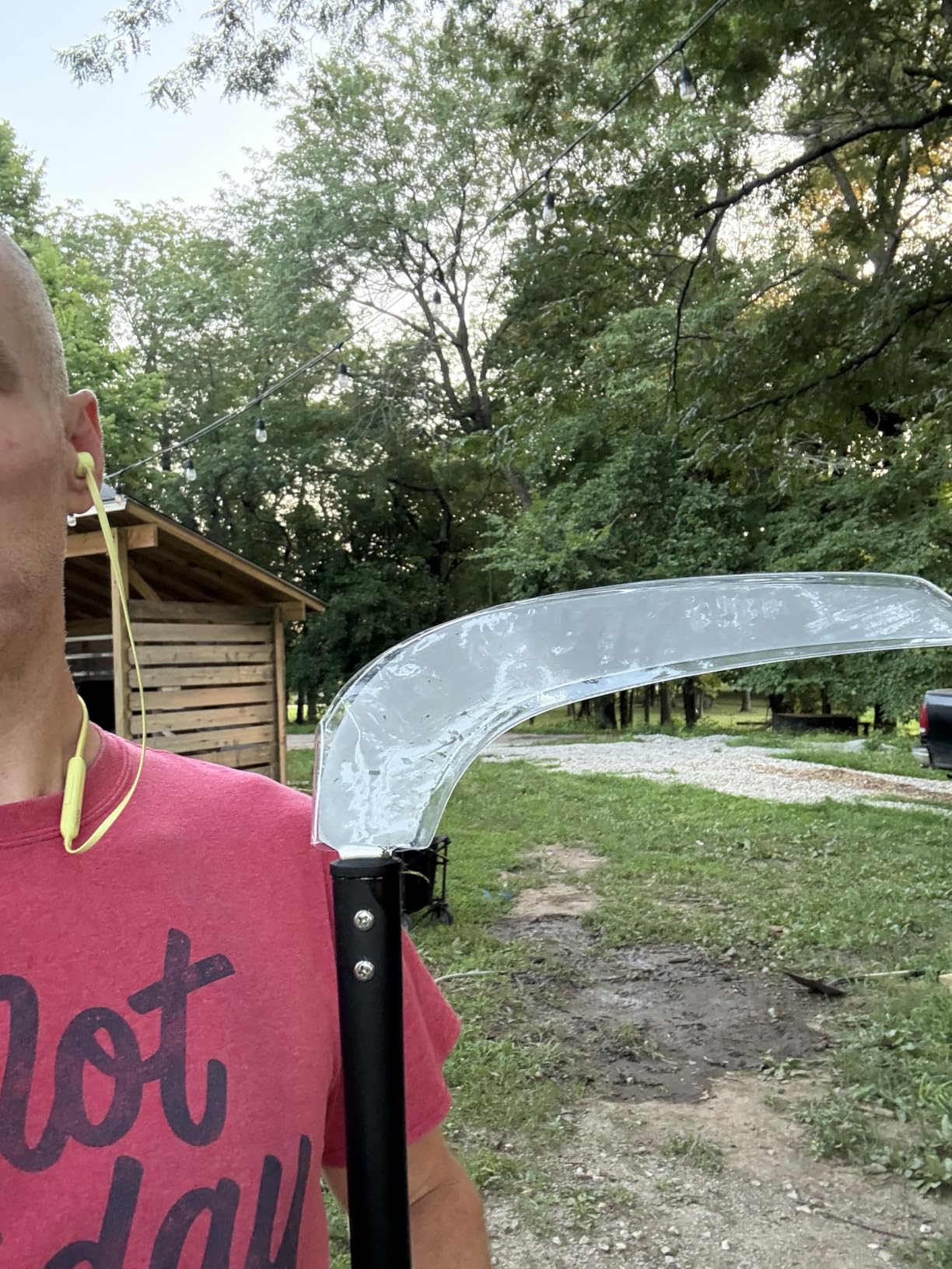 20'' Scythe Tool for Grass Cutting, Unique Curved Stainless Steel Pole, Adjustable Dual-hand Grip, Professional-Grade Blade, for Clearing Bushes, Vines, Fields, Ditches, Paths, Landscaping, 61in. customer photo 2