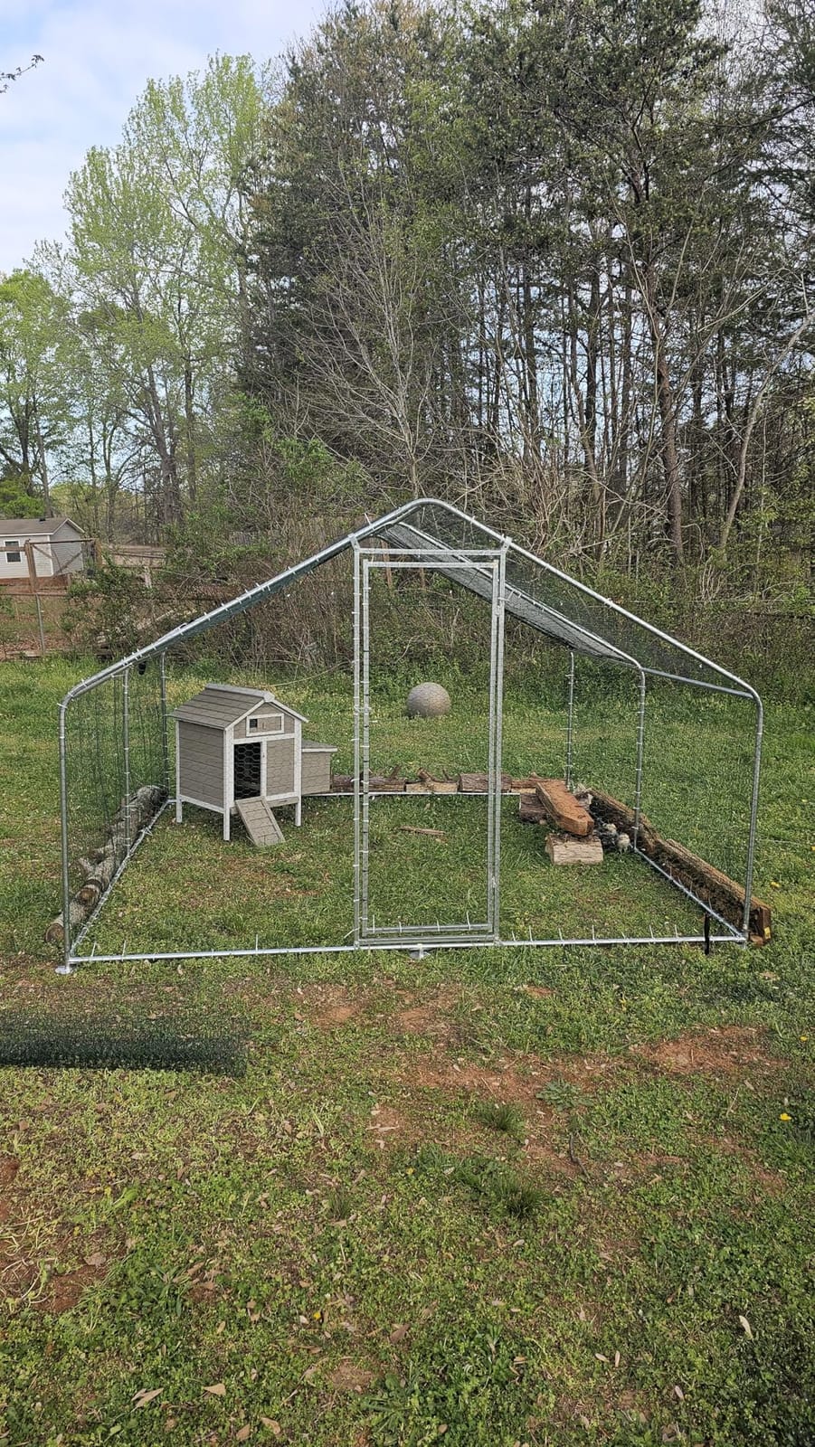 Metal Chicken Coop with Hardware Cloth, Walk-in Poultry Cage for Hen Duck customer photo 1