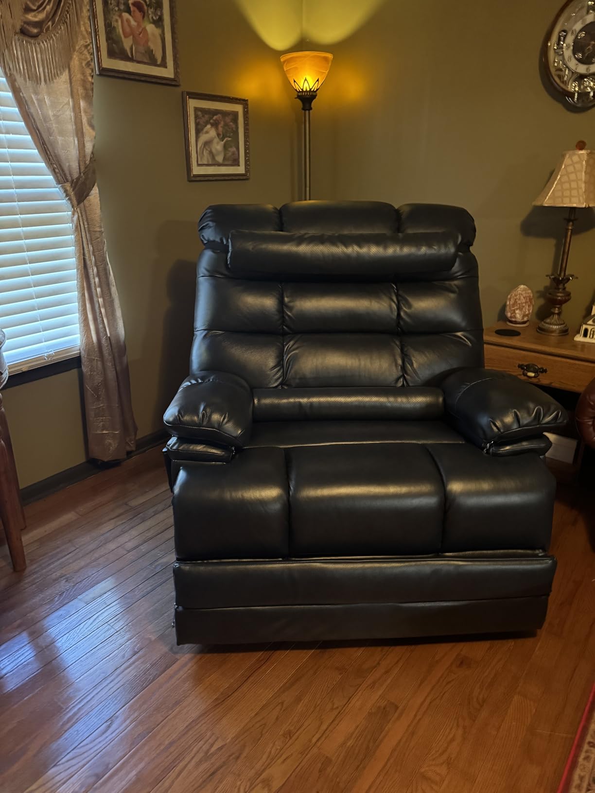 DYNOX 9305L Big & Tall Power Lift Recliner, Extended Footrest, Brown customer photo 2