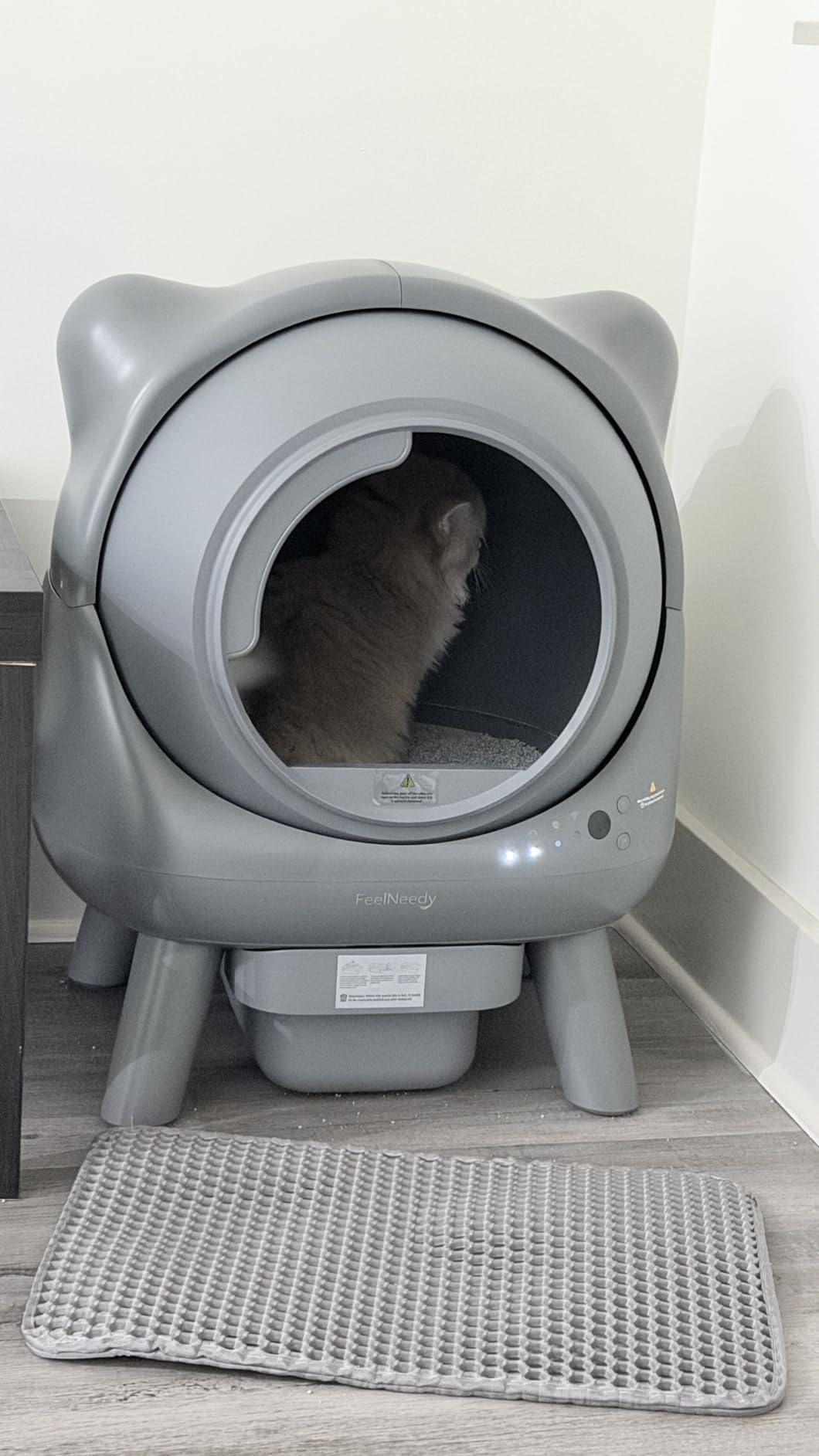 Automatic Litter Box, FEELNEEDY Self Cleaning Litter Box, Odor Control Robot, Cat Ears Design, 65L APP Real-Time Monitor, Cat Litter-Boxs for Multiple Cats, Safety Sensors, with 1 Trash Bag customer photo 2