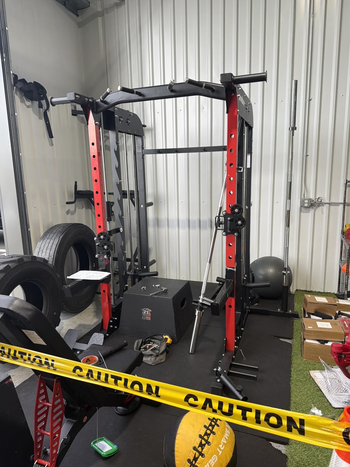 pooboo Power Cage Smith Machine with 2000LB Squat Rack Cable System customer photo 2