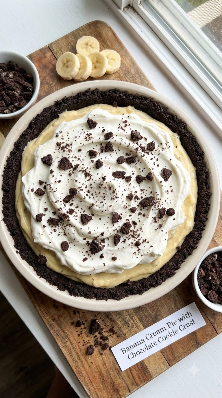 Banana Cream Pie with Chocolate Cookie Crust