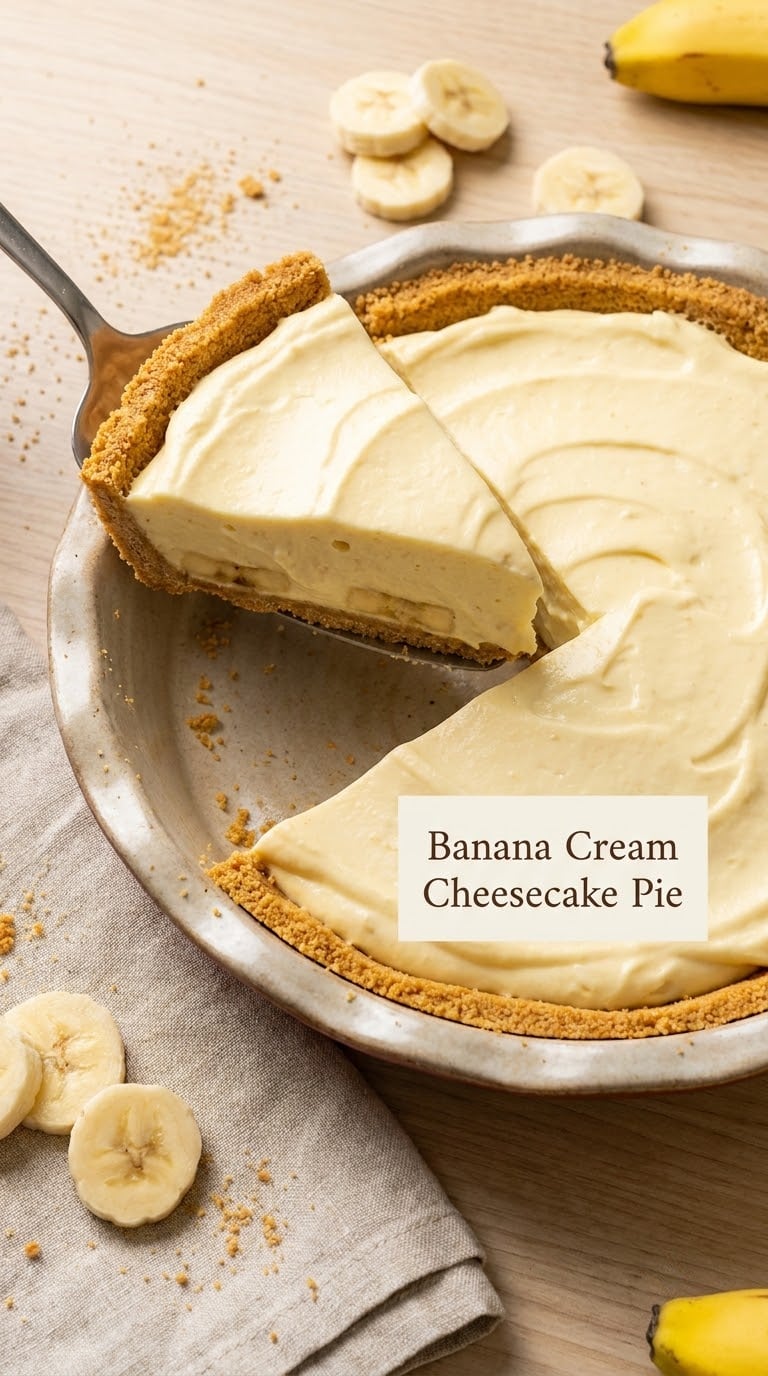Banana Cream Cheesecake Pie