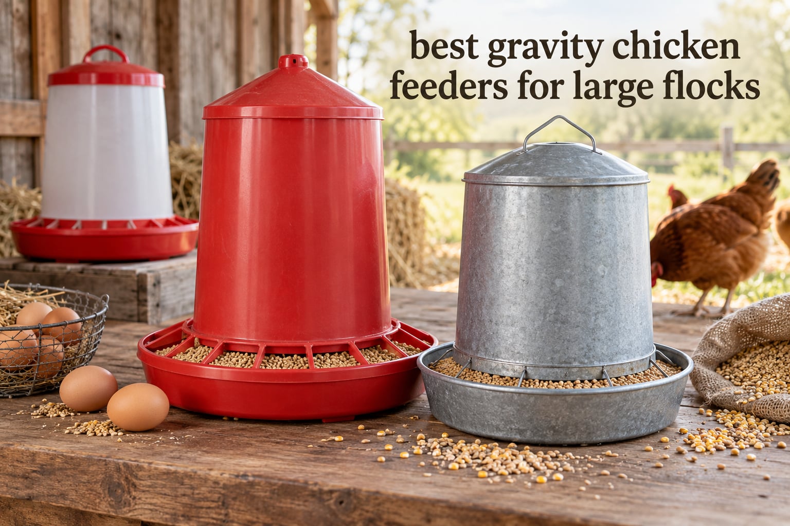 best gravity chicken feeders for large flocks