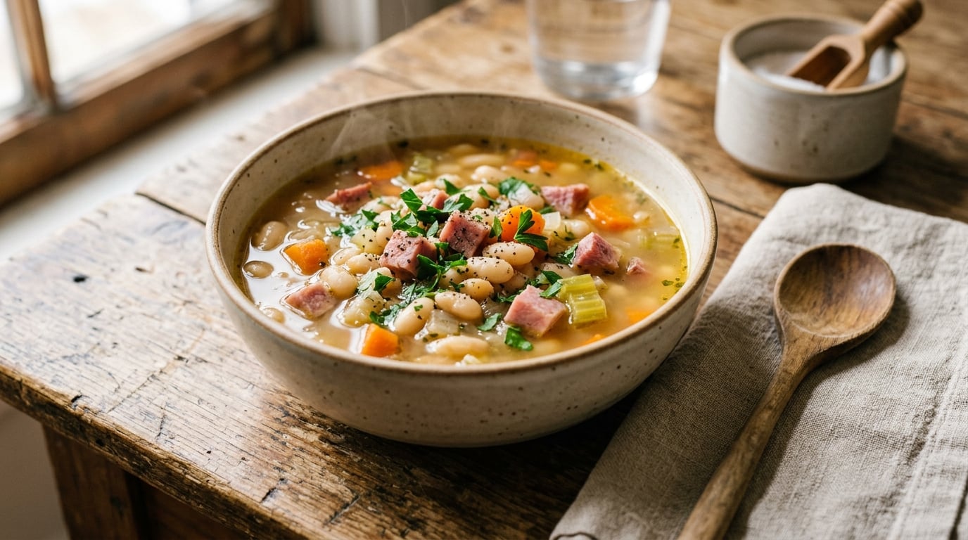 easy crockpot ham and bean soup recipe