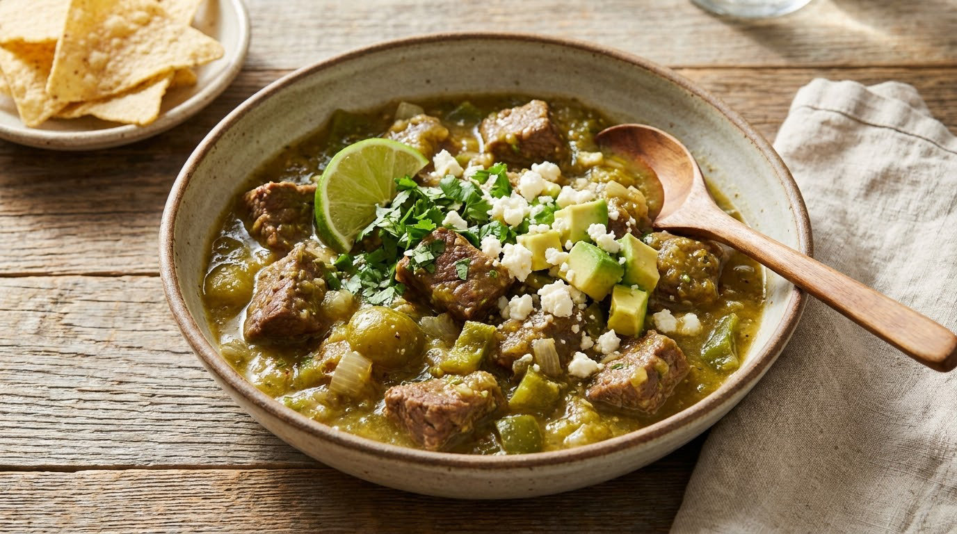 easy crockpot beef chili verde recipe
