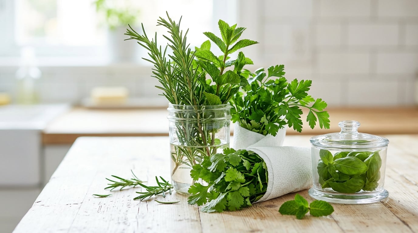 how to store fresh herbs so they stay green