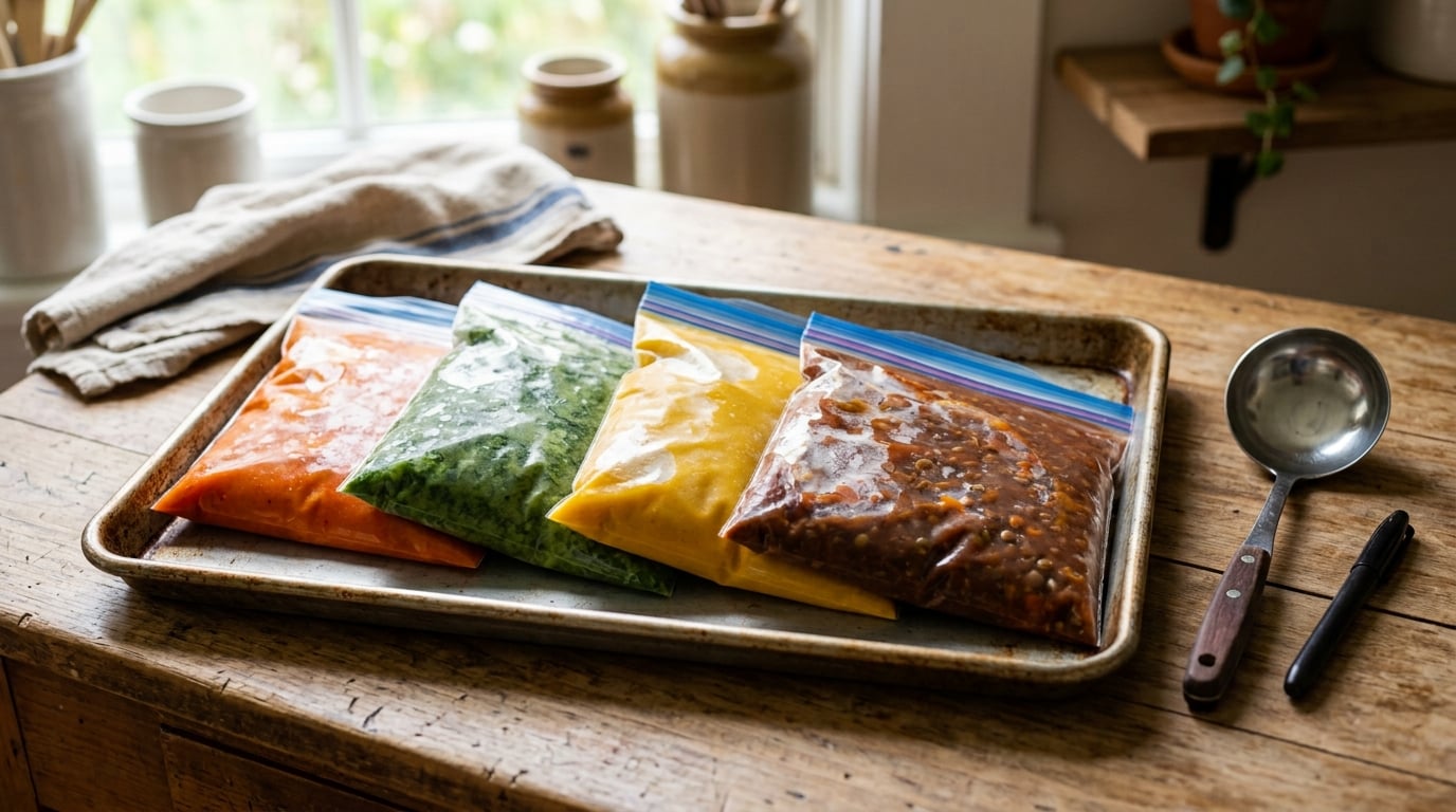 how to freeze soup in bags without a mess