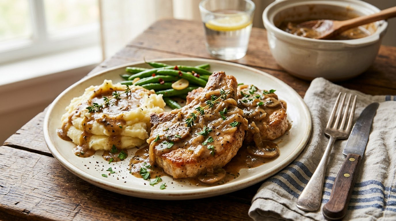 easy crockpot smothered pork chops recipe