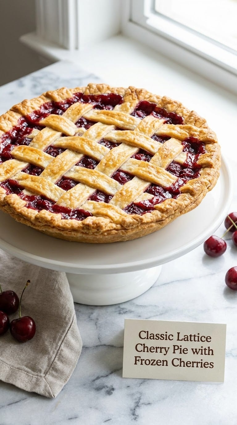 Classic Lattice Cherry Pie with Frozen Cherries
