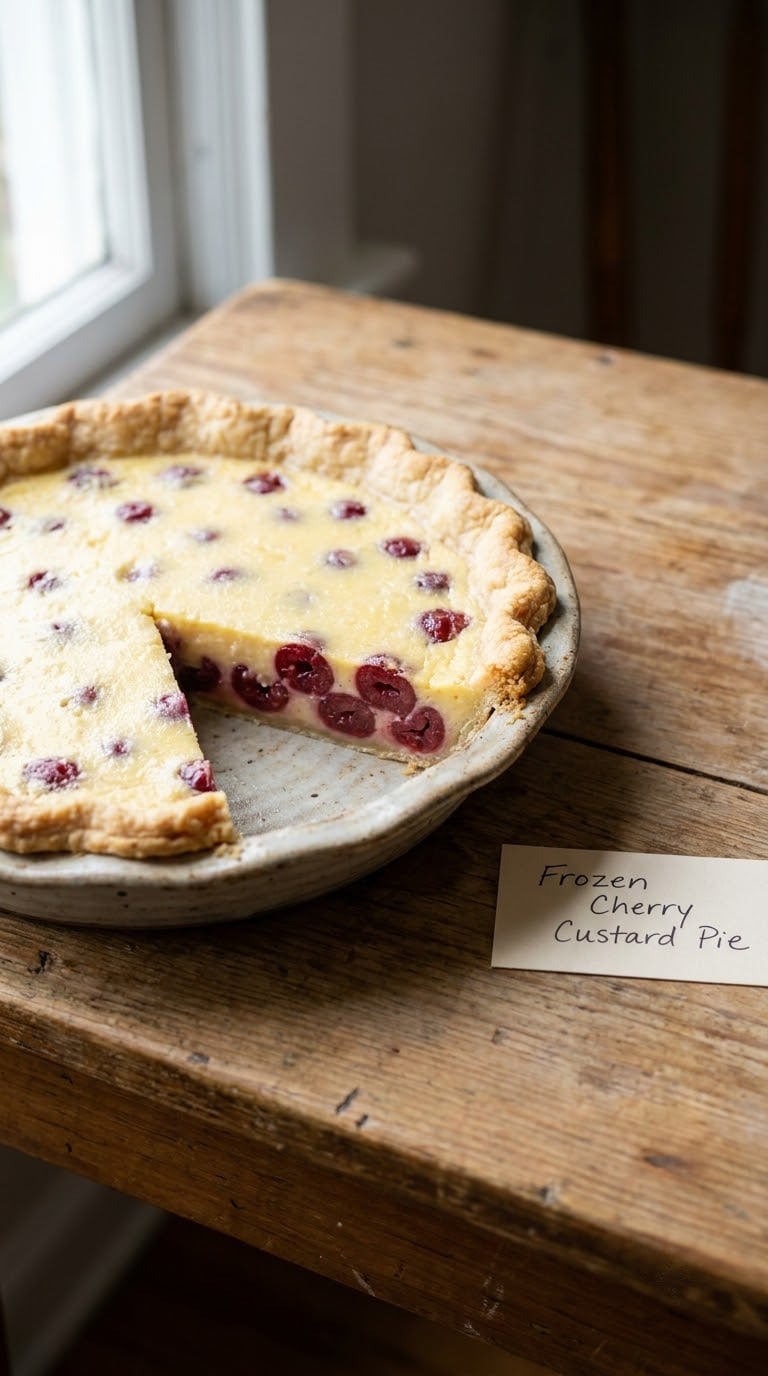 Frozen Cherry Custard Pie