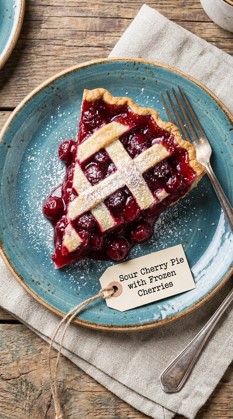 Sour Cherry Pie with Frozen Cherries