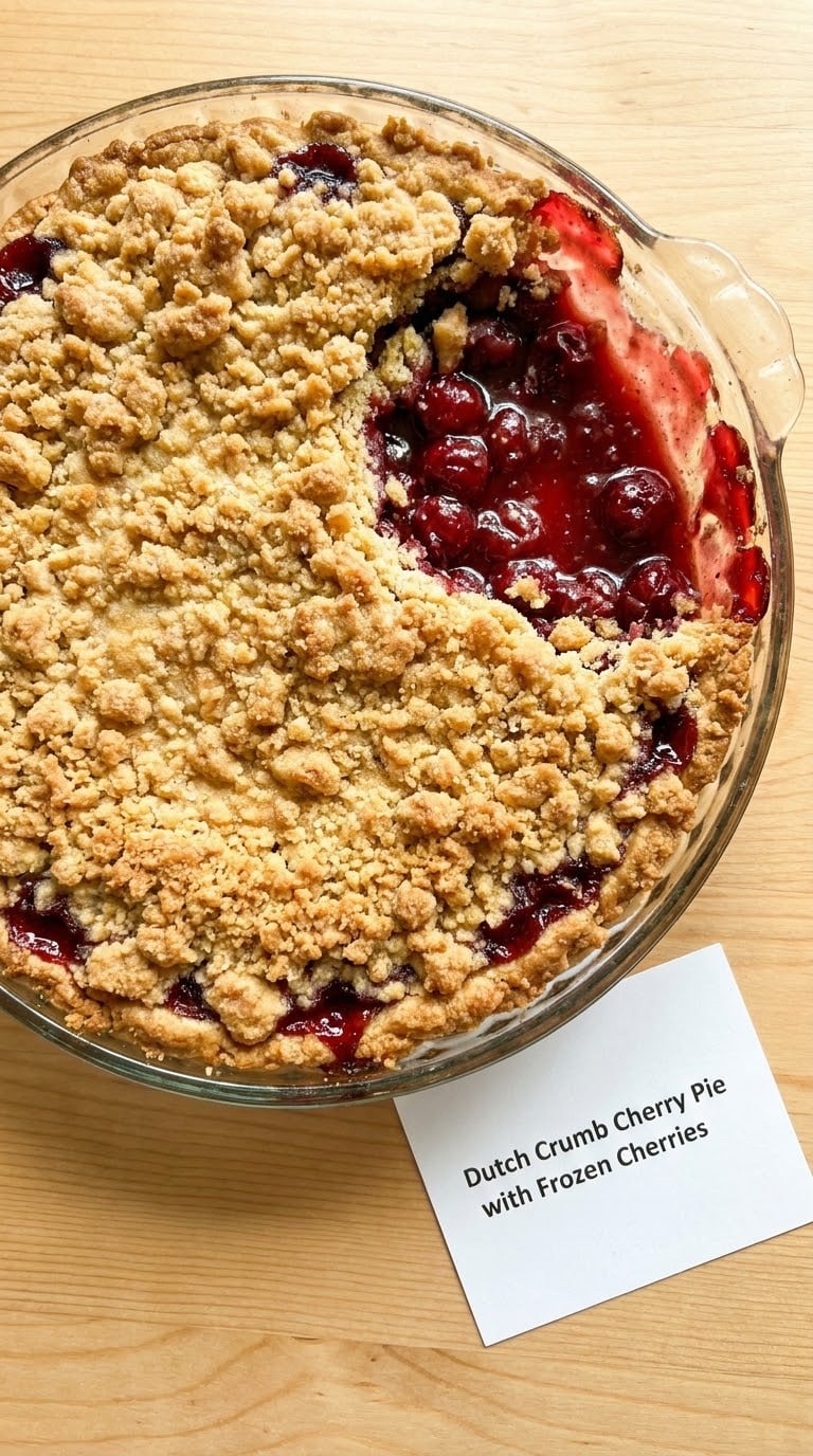 Dutch Crumb Cherry Pie with Frozen Cherries
