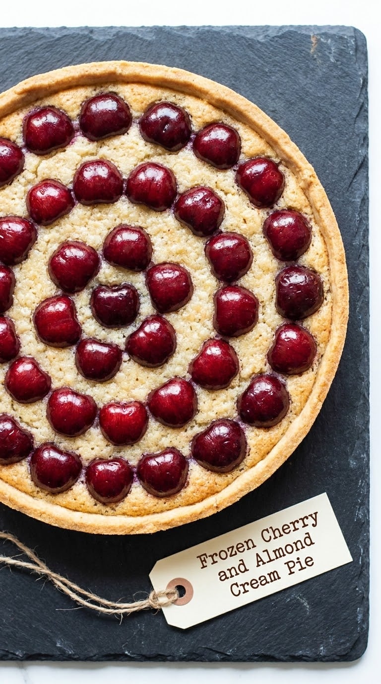 Frozen Cherry and Almond Cream Pie