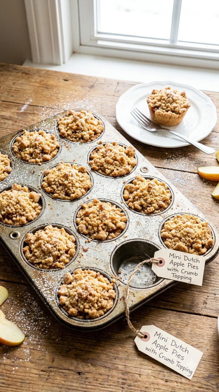Mini Dutch Apple Pies with Crumb Topping